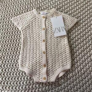 Zara Crochet Baby Romper 1-3m